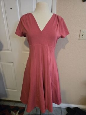 anthropologie woodblock midi dress Maeve Linen Colorblock Midi Dress